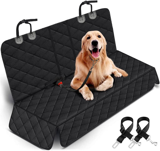 Premium Waterproof Dog Car Seat Cover - Non-Slip Back Seat Protector for Pets and Kids, Fits Most Cars, SUVs, and Trucks - Black