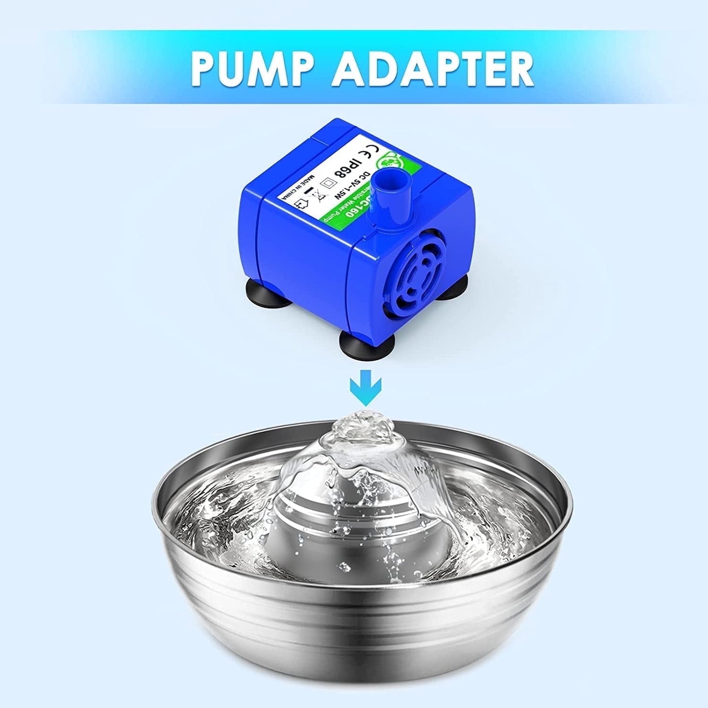 Ultra Quiet Replacement Pump for Cat Water Fountain - Long Lifespan & Easy Installation for Cats and Dogs